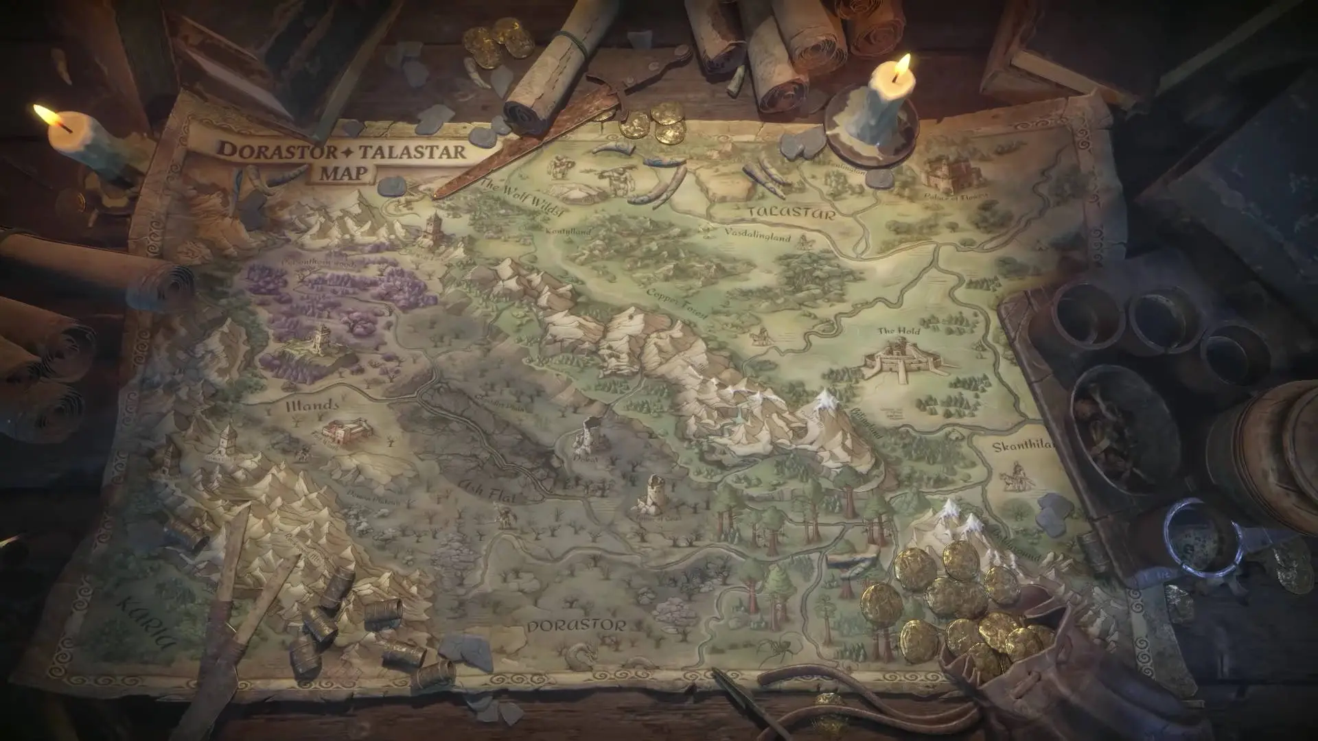 RuneQuest - Warlords - Carte de Dorastor et Talastar